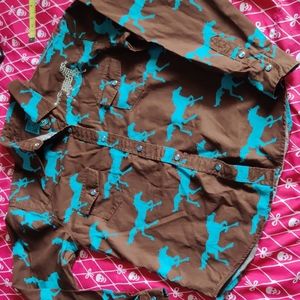 Western Embellished Button Down Top